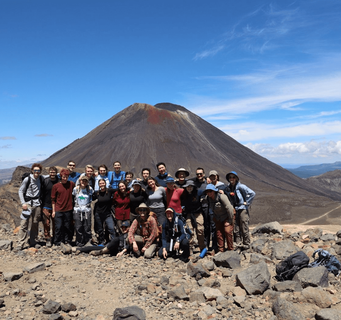 Us in front of a volcano in Tongariro National Park!